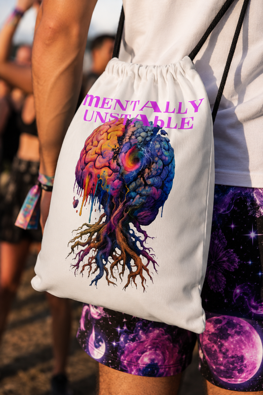 Mentally Unstable Drawstring Bag